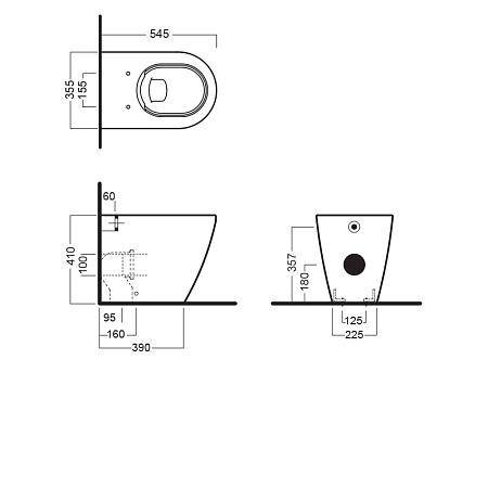 Унитаз приставной Hatria Fusion Y1ZA01
