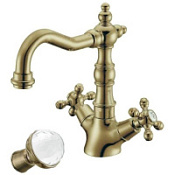 Смеситель Boheme Medici Presente 312-WSW для раковины, бронза/белый Swarovski