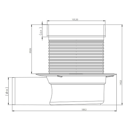 Душевой трап Logan L006-100 10х10 нержавеющая сталь