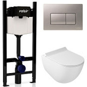 Комплект 4в1 инсталляции с WC и клавишей Valsir KIT VSCrM 7317 Slim P1 белый/хром матовый