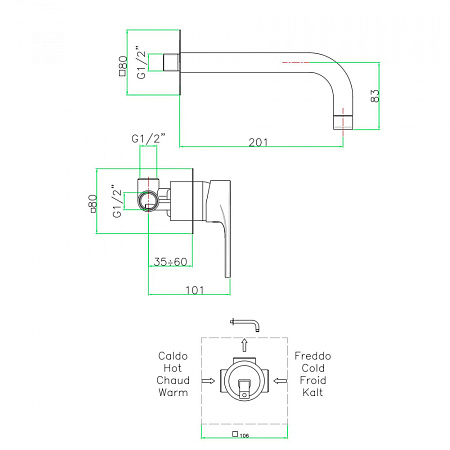 Смеситель Fiore Kera 88CR7527 для раковины, хром