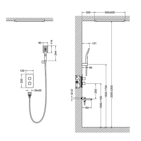 Душевой комплект Timo Petruma SX-5019/00SM хром