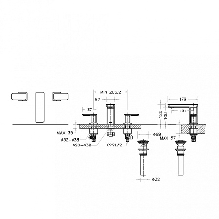 Смеситель Bravat Phillis F256101C-ENG на борт ванны, хром