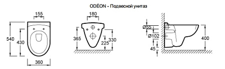 Крышка-сиденье Jacob Delafon Odeon E4750-6В голубая