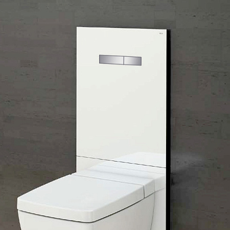 Кнопка смыва Tece TECElux  9650001 стекло белое, клавиши хром глянцевый