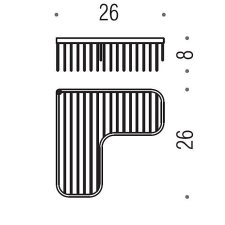 Полка металлическая угловая Colombo Angolari B9611.CR хром
