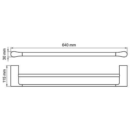 Полотенцедержатель WasserKRAFT Glan K-5140 двойной черный