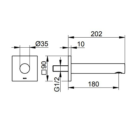 Излив Keuco Ixmo 59545370102 черный матовый