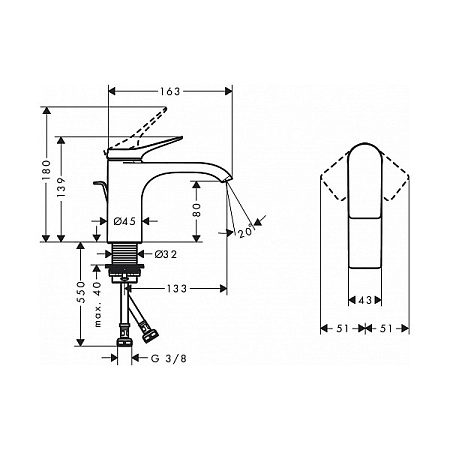 Смеситель Hansgrohe Vivenis 75010000 для раковины, хром