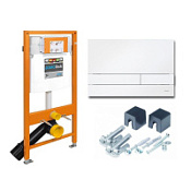 Система инсталляции Jomo Tech IF005 с клавишей, для унитазов, матовое белое стекло