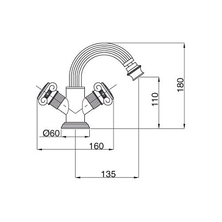 Смеситель Cezares Aphrodite APHRODITE-BS2-03/24-S1 для биде
