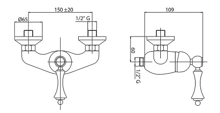 Смеситель Cezares Margot MARGOT-DM-02-Bi для  душа