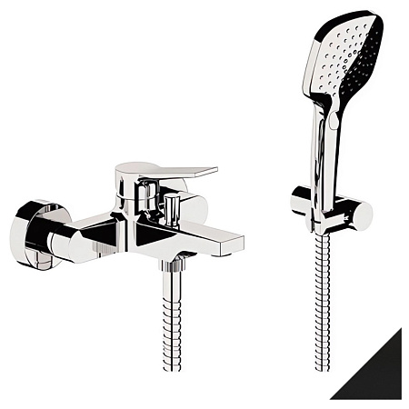 Смеситель Remer Slash SL02NO для ванны с душем, черный матовый