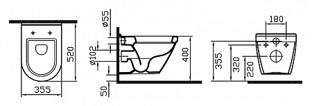Чаша для унитаза подвесного VitrA S50 5318B003-0075 (52 см)