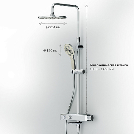 Душевая стойка Am.Pm Inspire V2.0 F0750A500 с термостатом, хром