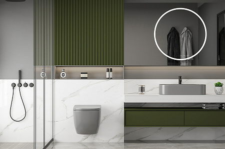 Унитаз подвесной ABBER Bequem AC1103MG безободковый, серый матовый