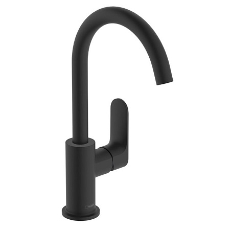 Смеситель Hansgrohe Rebris S 72536670 для раковины, со сливным гарнитуром, черный матовый