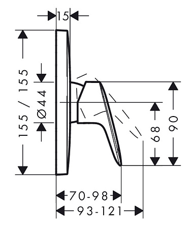 Смеситель Hansgrohe Logis 71605000 для душа, внешняя часть к Ibox Universal, хром