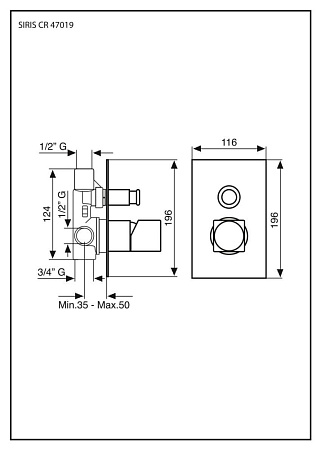 Смеситель Emmevi Siris 47019CR для душа, хром