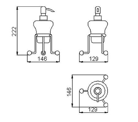 Дозатор Huber Croisette 4030.01H.CR хром/белый