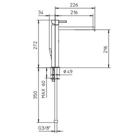 Смеситель Palazzani Digit 49301850 для раковины, бронза