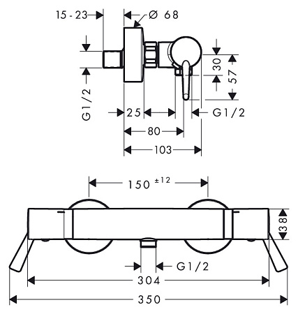 Термостат Hansgrohe Ecostat Comfort Care 13117000 для душа, хром