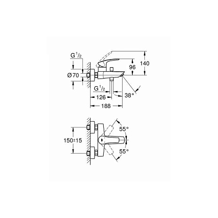 Смеситель Grohe Eurosmart 33300003 для ванны 