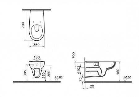 Унитаз подвесной VitrA Conforma 5810B003-6234