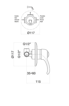 Смеситель Fiore Jafar 47CR5130 для душа, хром