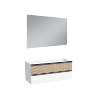 Мебель для ванной Sancos Delta DL120W два смесителя, дуб красный/графит