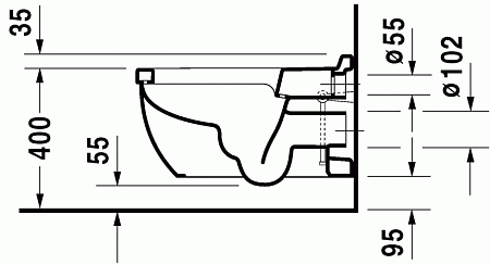 Чаша для унитаза подвесного Duravit Starck 3 2226090000 