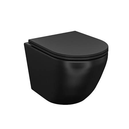Унитаз подвесной безободковый IDDIS Blanco BLAR3BMi25 черный матовый