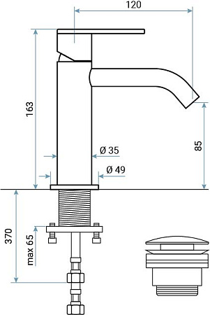 Смеситель Emmevi Filobrass 85003/CR для раковины, хром