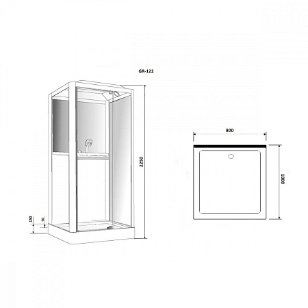 Душевая кабина Grossman GR122 80х100 см