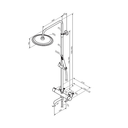 Душевая стойка Damixa Scandinavian Pure 936740000 хром