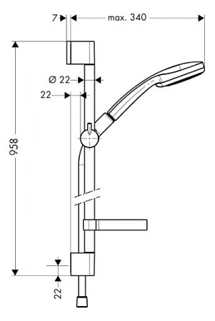 Душевой гарнитур Hansgrohe Croma 100 27771000 хром