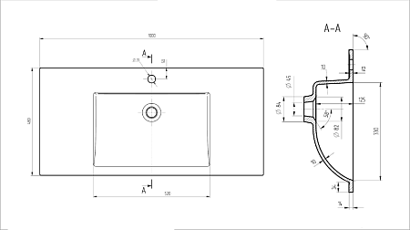 Мебельная раковина Vincea VCB-13100W 100x48x16.5 белый