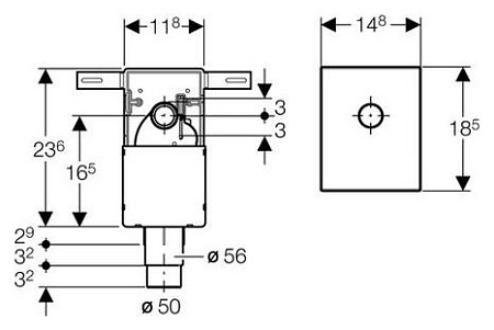 Сифон Geberit 151.120.21.1 для раковины, внутристенный