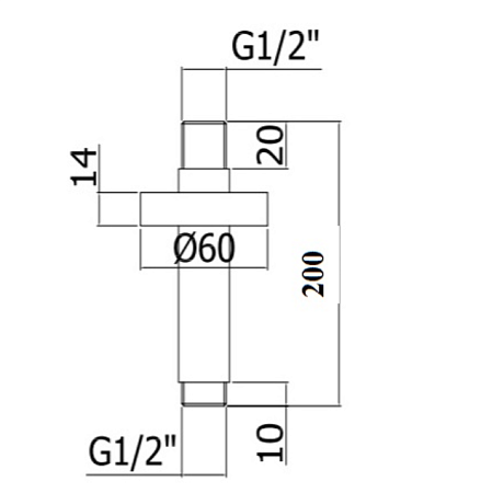 Кронштейн для верхнего душа Paffoni ZSOF065NO черный матовый