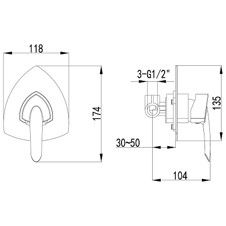 Смеситель Lemark Mars LM3523C для душа
