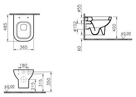 Унитаз подвесной VitrA Retro 5216B003-0075