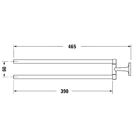 Полотенцедержатель  Duravit Starck T 0099411000 46.5 двойной, хром