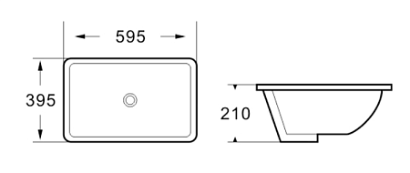 Раковина встраиваемая снизу beWash BK5939UC000 59.5x39.5x21 белый глянцевый