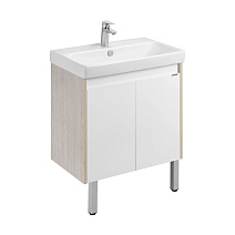 Тумба c раковиной Aquaton Сканди 1A278901SDB20 70 с дверками, белый/дуб верона Тумба c раковиной Aquaton Сканди 1A278901SDB20 70 с дверками, белый/дуб верона
