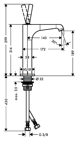 Смеситель Axor Citterio E 36103000 для раковины, хром