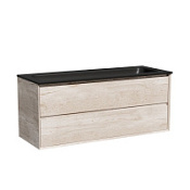 Тумба с раковиной Sancos Marmi 2.0 120 MR2.0120EG два смесителя, дуб галифакс натуральный/черный