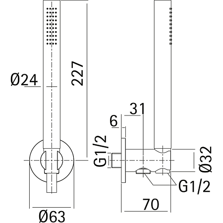Душевая лейка Cisal Xion DS018300D1 нержавеющая сталь