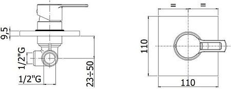 Смеситель Paffoni Ringo RIN010NO/M для душа, черный матовый