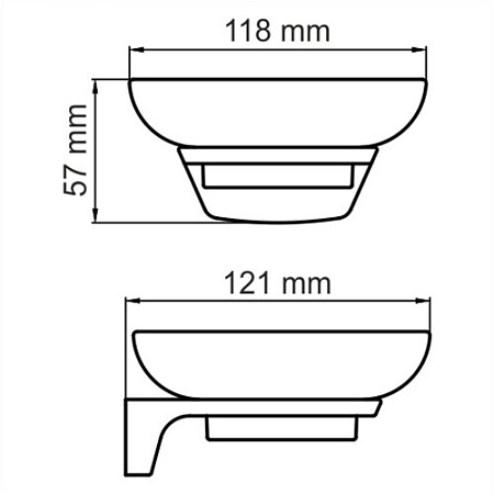 Мыльница WasserKRAFT Glan K-8929 оружейная сталь