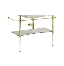 Консоль для раковины Kerasan Waldorf 9203K2oro 120 напольная, с полкой, золото